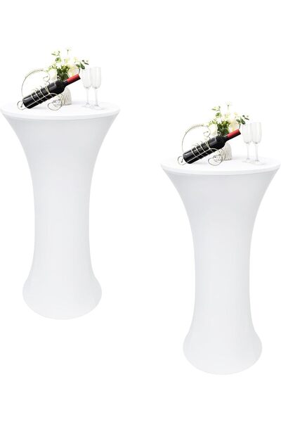 STARSTAR 2-Piece 60 x 109 cm Round Cocktail Tablecloth Stretch Table Covers f...