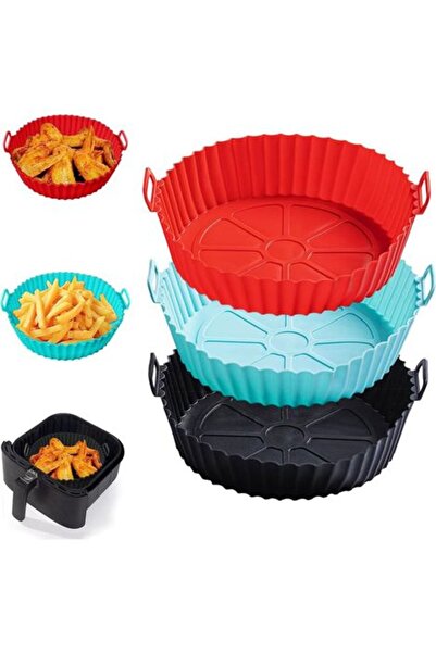 STARSTAR 3-Piece Silicone Air Fryer Mold 20cm - Air Fryer Accessory Basket - ...