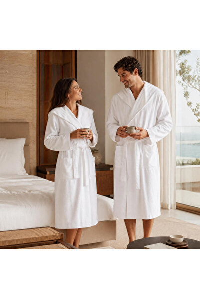 Penelope Ville 100% Cotton Bathrobe White
