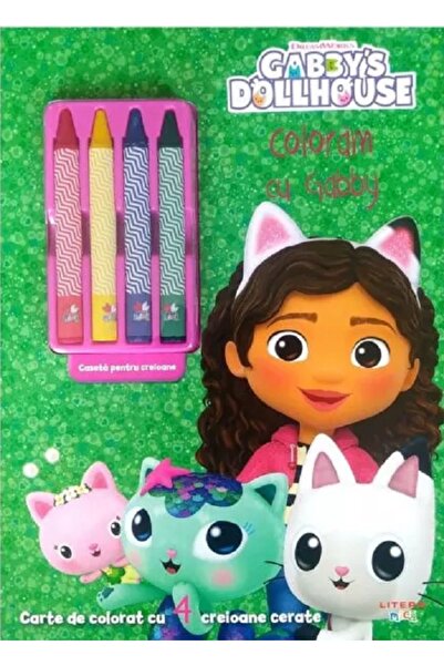 Litera Gabby's Dollhouse. Coloram cu Gabby. Carte de colorat cu 4 creioane ce...