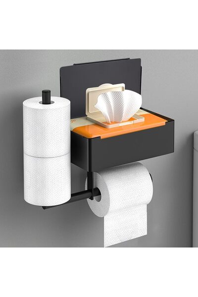 STARSTAR Toilet paper roll holder, wall-mounted toilet paper storage box with...