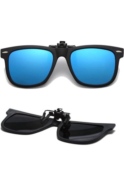 STARSTAR Children and teenagers' polarized clip-on sunglasses, square flip-up...