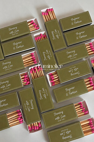 Luminolier Kişiselleştirilebilir Küçük Boy Kibrit | Düğün, Nişan, Özel Gün He...