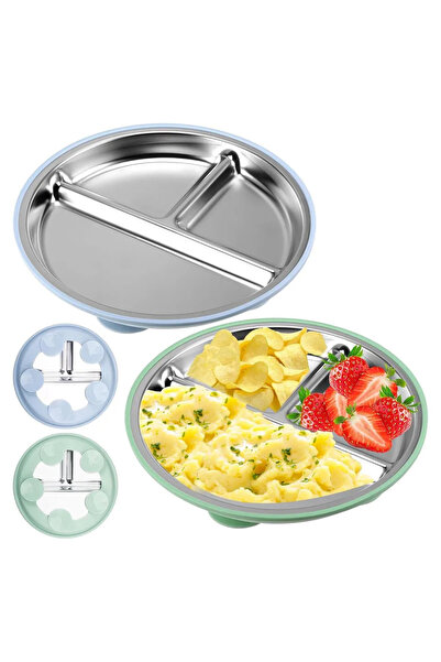 STARSTAR Two-pack of children's trays, equipped with stainless steel suction ...