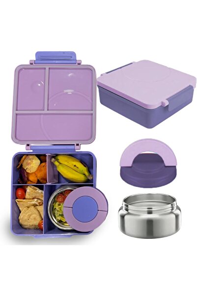 STARSTAR Bento box with 4 large-capacity modular compartments, includes an in...