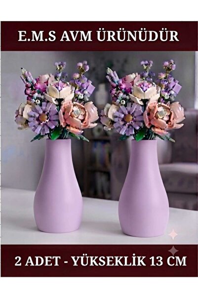 E.M.S AVM 2 Pieces Vase Drops Vase Decorative Vase Lila Color 13 cm X 7 cm Le...