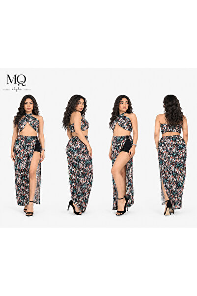 MQ طقم شاطئ وصيف نسائي قطعتين مشجر من style . ضيق - هذا الطقم المصمم خصيصاً للعطلات وأجواء الشاطئ. في رحلاتك الصيفية