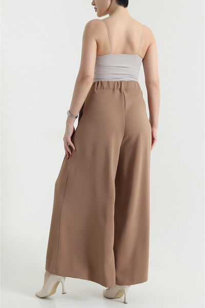 VıoShıne Women's Wide Leg Crepe Tencel Pants with Zipper Pockets