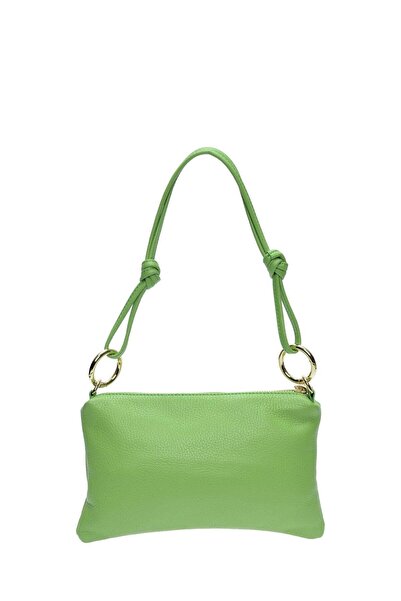 SimpleFind Anna Luchini Geanta piele -CORAL-Verde fluo,Geanta de umar piele n...
