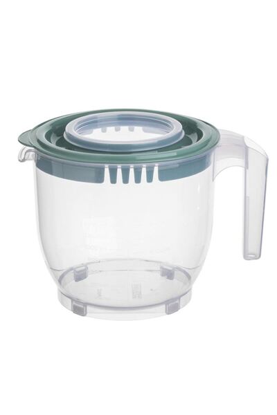 BAMI NETWORK Bol Mixare Transparent cu Gradatii 2.2L pentru Bucatarii Moderne