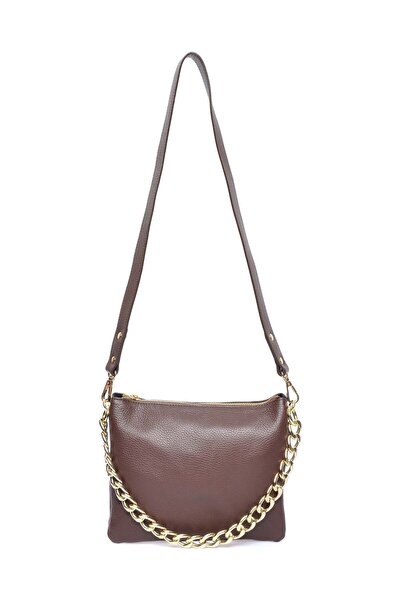 SimpleFind Anna Luchini Geanta piele -Fabiola-Ciocolatiu,Geanta de umar piele...