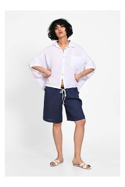 SimpleFind Bluza In oversized cu cordon reglabil Alb