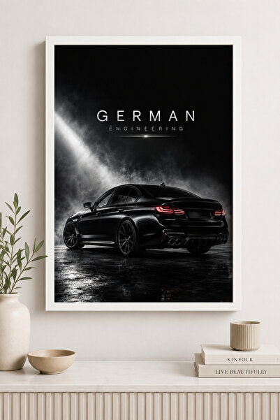 Miutic Print Studio Tablou decorativ auto Black German Performance, înrămat