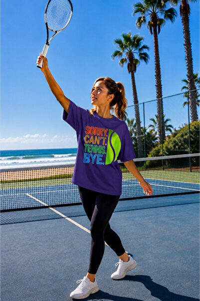 VODEXA Unisex Oversize Tennis Printed T-Shirt 100% Cotton Tennis Themed Comfo...