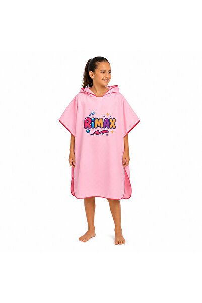 Rimax - Poncho copii cu glugă, 100% microfibră, uscare rapidă, 80 × 80 cm, pe...