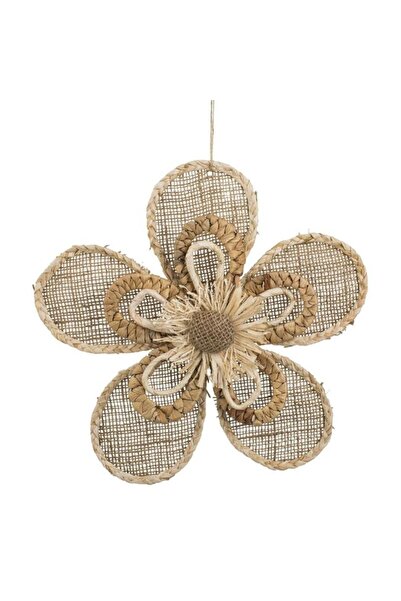 BAMI NETWORK Decoratiune de Perete Floare Iuta si Paie 33x33cm