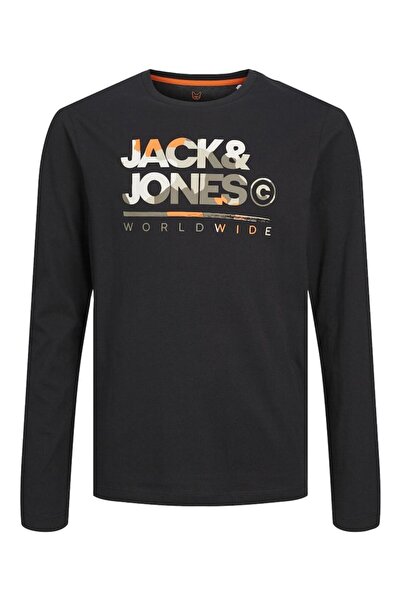 Jack & Jones Μπλούζα μακρυμάνικη αγόρι "Luke Tee" μαύρη