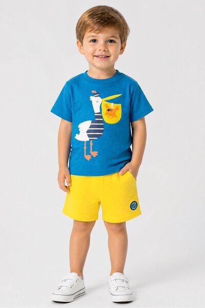 Lily & Jack Toddlers Boy 3 Pcs Graphic Print T-Shirt And Short With Sunglasse...