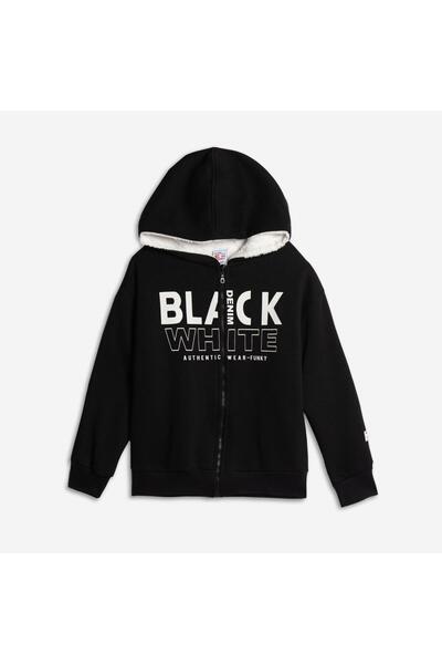 Funky Ζακέτα με εσωτερική επένδυση αγόρι "Black white" μαύρη