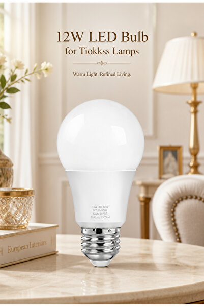 Tiokkss مصباح LED بقوة 12 واط متوافق مع المصابيح ذات القاعدة اللولبية E27، مو...
