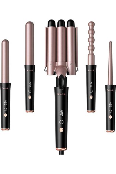 STARSTAR 5-in-1 curling iron/hair comb, 4 temperature settings, LCD display, ...
