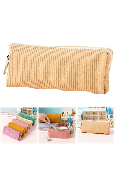 STARSTAR Pencil case, retro corduroy solid color pencil case, cute pencil cas...