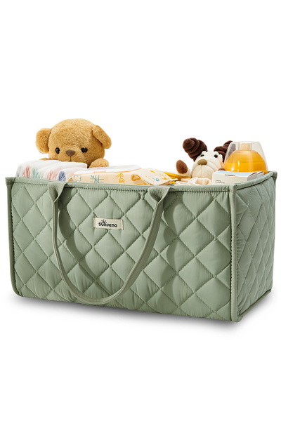 Sunveno Foldable Baby Nursery Organizer Caddy with Removable Dividers & Carry...