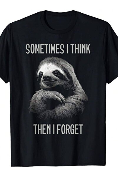 4Car Funny Sloth-Shirt - Sometimes I Think About It Then Forget Vintage Sloth...