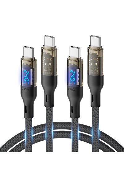 SooPii 240W USB C to USB C Cable[4ft 2-Pack],Fast Charging USB C Cable with L...