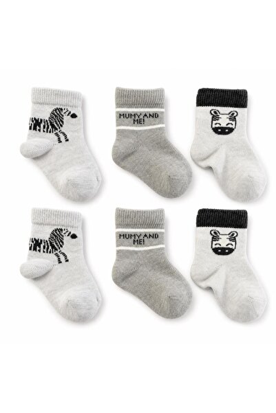BabyCosy Organic Wear Baby 6-Piece Zebra Detailed Socks 100% Organic Cotton, ...