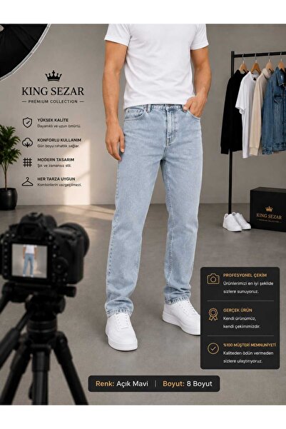 G GOLEND Blugi bărbați, croială regular fit, picior drept, denim elastic cu l...