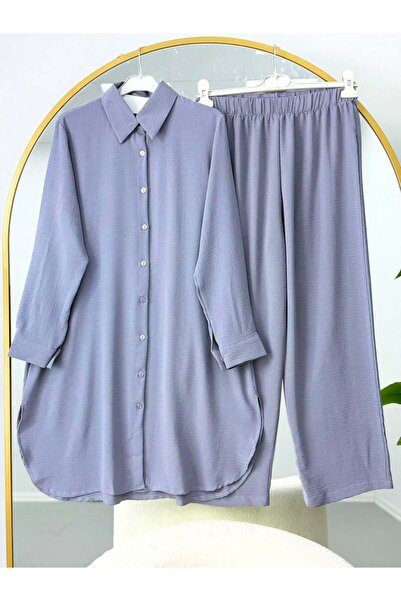 modasindoma Women's Buttoned Ayrobin Trouser Suit Gray