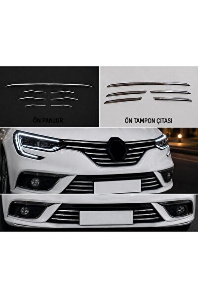 OTOTUNING53 Renault Megane 4 Krom Ön Panjur ve Ön Tampon Çıtası Set 2016.2019