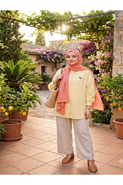 MİRVE BUTİK Embroidered Detail Long Shirt