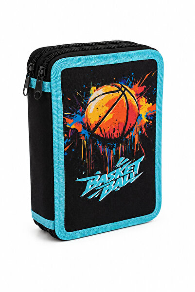Baschet Penar Complet pentru Școală,Premium, Design Baschet, Negru cu Albastru