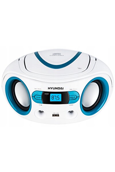 Hyundai Radio Boombox KUCHENNE Portabil FM USB AUX CD MP3 LCD Antenă Alb