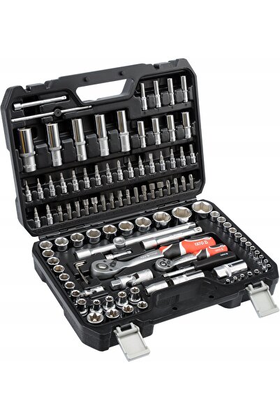 yato Set de scule 1/4 1/2, 108 piese: chei tubulare și biți