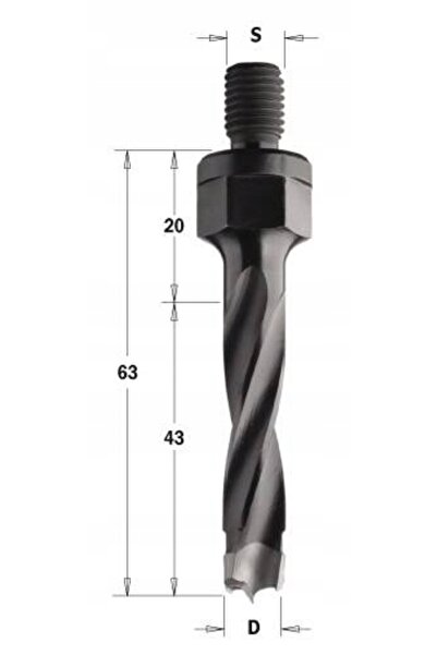 CMT 344.050.12 Burghiu NP cu coadă HW D=5 I=43 LB=63 S=M8 LH