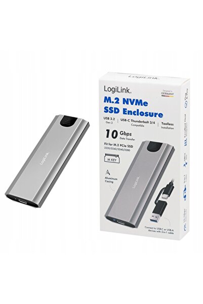 LogiLink Adaptor disc SSD M.2 NVMe USB 3.2 Gen2 10Gbps Carcasă USB-A/C