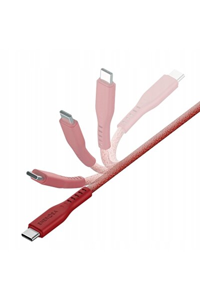 NO BRAND Cablu ENERGEA Flow USB-C - USB-C 1.5m 240W 5A PD Încărcare Rapidă roșu