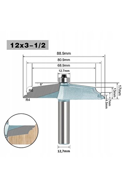 NO BRAND Freză decorativă pentru panouri de uși de dulapuri, 17 mm, 88,9 mm, ...