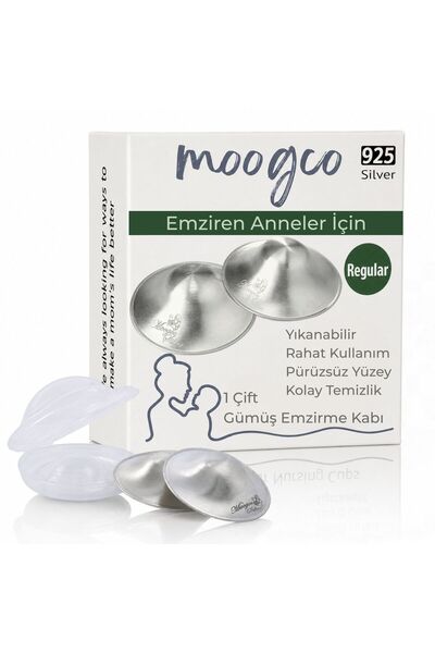 MoogCo 925 Som Gümüş Göğüs Ucu Koruyucu Kapak, Masif Sterling, Emziren Annele...