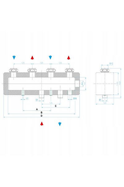 NO BRAND C 70 3-F - distribuitor DN25 cu izolație Womix