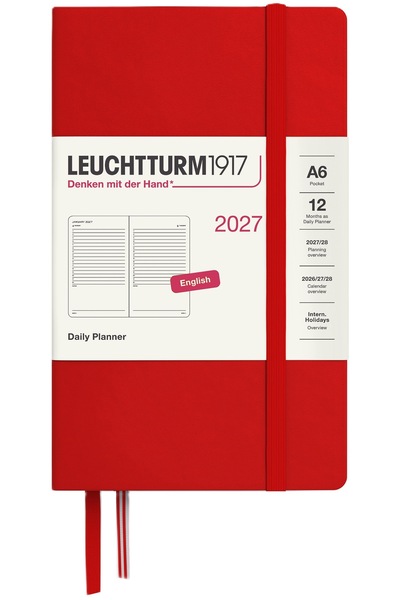 NO BRAND Agendă zilnică A6, calendar pe 12 luni 2027 Leuchtturm1917 CHERRY