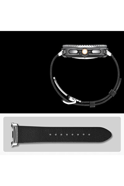 Spigen Curea Enzo din piele naturală pentru Samsung Watch 8 / 8 Classic, rezi...