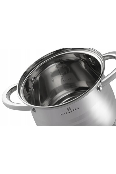EDENBERG Caserolă mare din oțel cu capac, pentru gaz și inducție, 5.5L