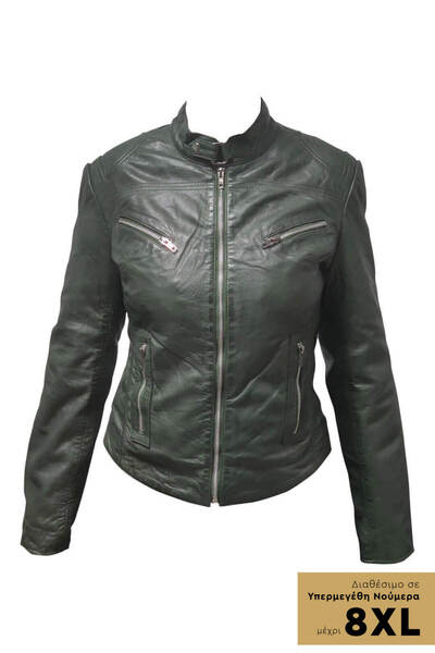 THEODOROU LEATHERS ΠΡΑΣΙΝΟ ΓΥΝΑΙΚΕΙΟ ΔΕΡΜΑΤΙΝΟ ΜΠΟΥΦΑΝ TLW0014