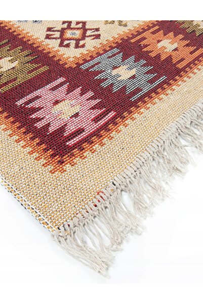 NO BRAND Covor kilim țesut, cu model față-verso, 80x150 cm, romburi