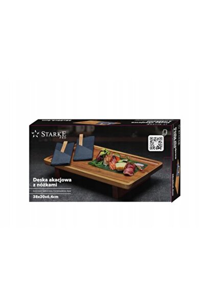 NO BRAND STARKE PRO – TAVĂ DE SERVIT DIN LEMN DE SALCÂM CU PICIOARE, 38 x 20,...