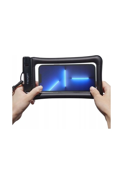 Spigen Set 2 în 1 Borsetă impermeabilă 22x15cm + Husă telefon Negru